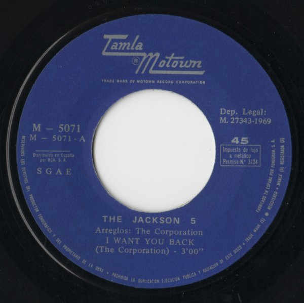 The Jackson 5 - I Want You Back / Who's Lovin You | Tamla Motown (M 5071) - 2