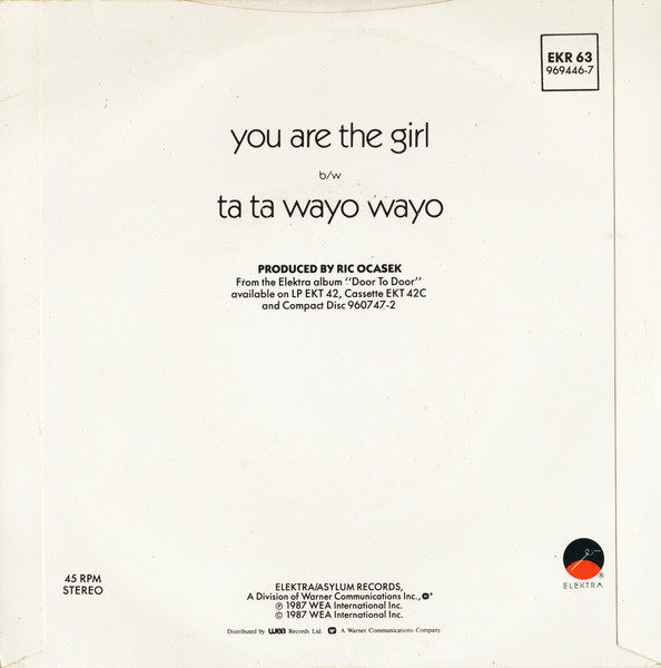 The Cars - You Are The Girl | Elektra (EKR 63) - 2