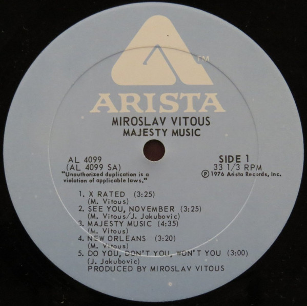 Miroslav Vitous - Majesty Music [Vinyl] | Arista (AL 4099) - 3