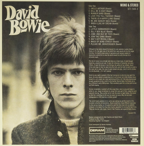 David Bowie - David Bowie (2LP - RSD2018 - Blue + Red Vinyl) [Vinyl] | UMC (0602567154433) - 4