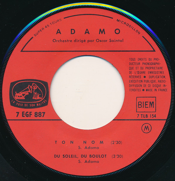 Adamo - Elle Était Belle Pourtant | La Voix De Son Maître (EGF 887) - 2