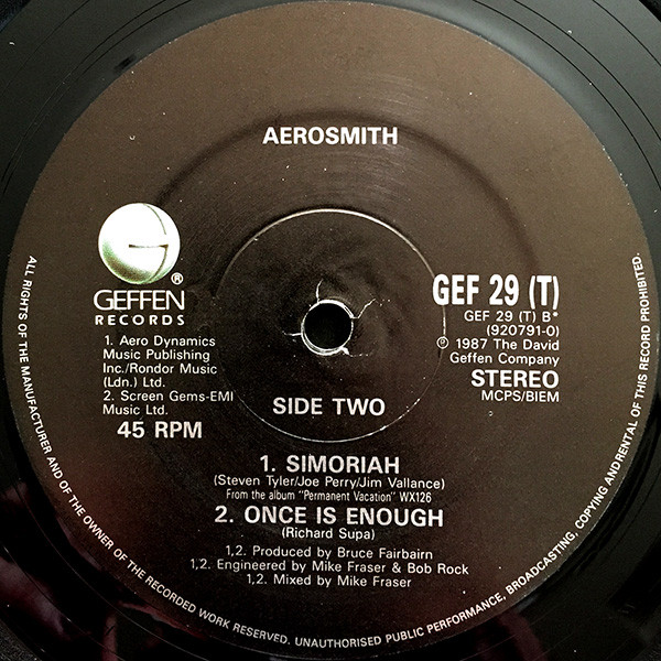 Aerosmith - Dude (Looks Like A Lady) | Geffen Records (GEF 29T)