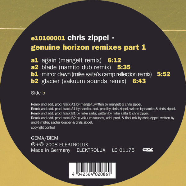 Chris Zippel - Genuine Horizon Remixes Part 1 | Elektrolux (e10100001)