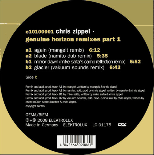 Chris Zippel - Genuine Horizon Remixes Part 1 | Elektrolux (e10100001) - 2