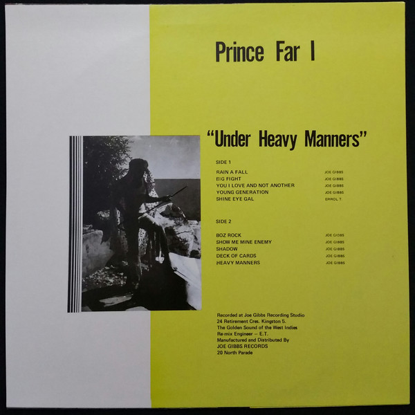 Prince Far I - Under Heavy Manners | Joe Gibbs Record Globe (JGML 2914) - 2