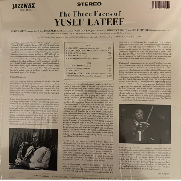 Yusef Lateef - The Three Faces Of Yusef Lateef | Jazz Wax Records (JWR 4644) - 2