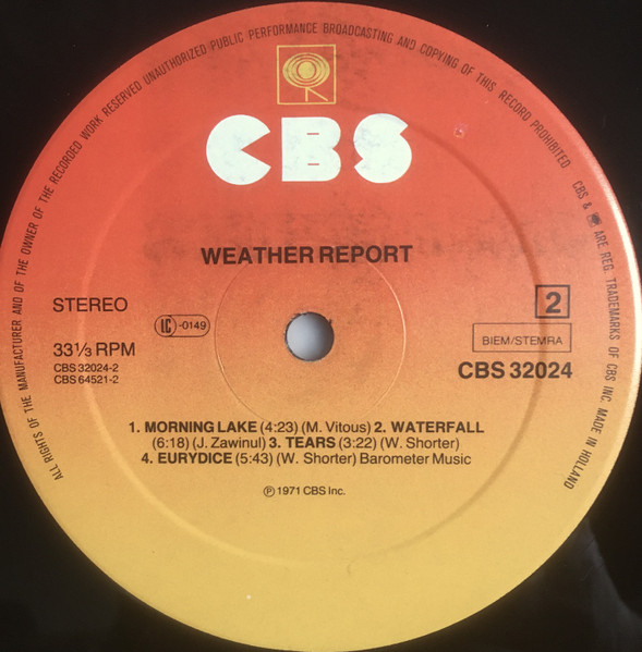 Weather Report - Weather Report | CBS (CBS 32024) - 4 Weather Report - Weather Report | CBS (CBS 32024) - 4