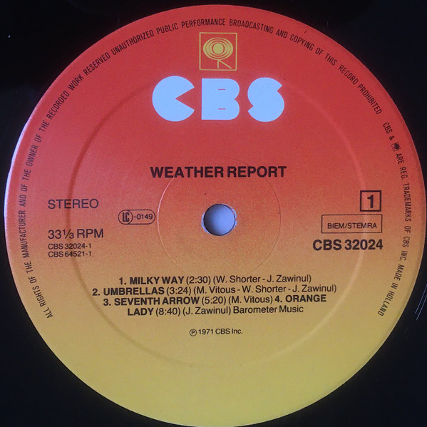 Weather Report - Weather Report | CBS (CBS 32024) - 3 Weather Report - Weather Report | CBS (CBS 32024) - 3