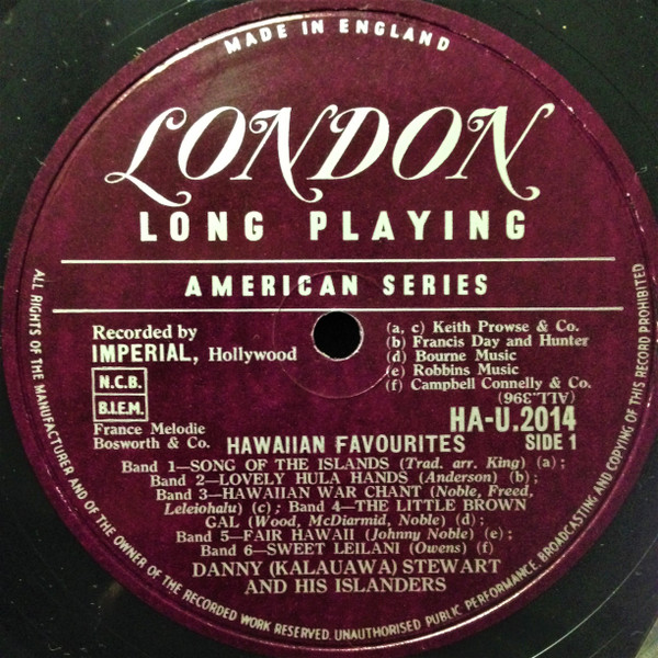 Danny Stewart And His Islanders - Hawaiian Favourites | London Records (HA-U2014) - 3 Danny Stewart And His Islanders - Hawaiian Favourites | London Records (HA-U2014) - 3