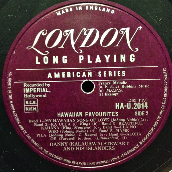 Danny Stewart And His Islanders - Hawaiian Favourites | London Records (HA-U2014) - 4 Danny Stewart And His Islanders - Hawaiian Favourites | London Records (HA-U2014) - 4