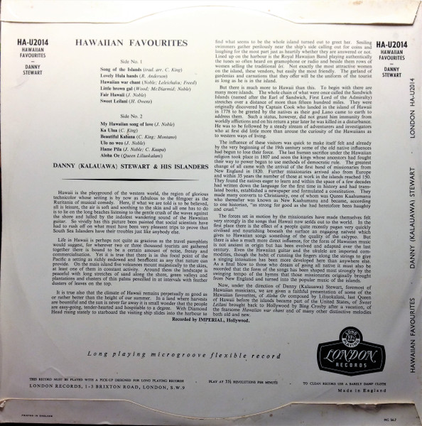 Danny Stewart And His Islanders - Hawaiian Favourites | London Records (HA-U2014) - 2 Danny Stewart And His Islanders - Hawaiian Favourites | London Records (HA-U2014) - 2