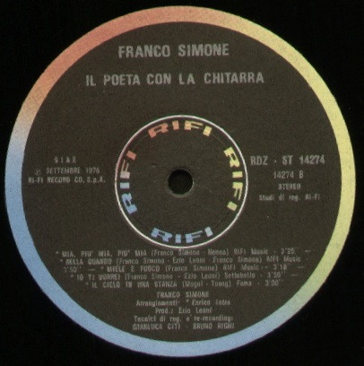 Franco Simone - Il Poeta Con La Chitarra | Rifi (RDZ-ST 14274) - 2