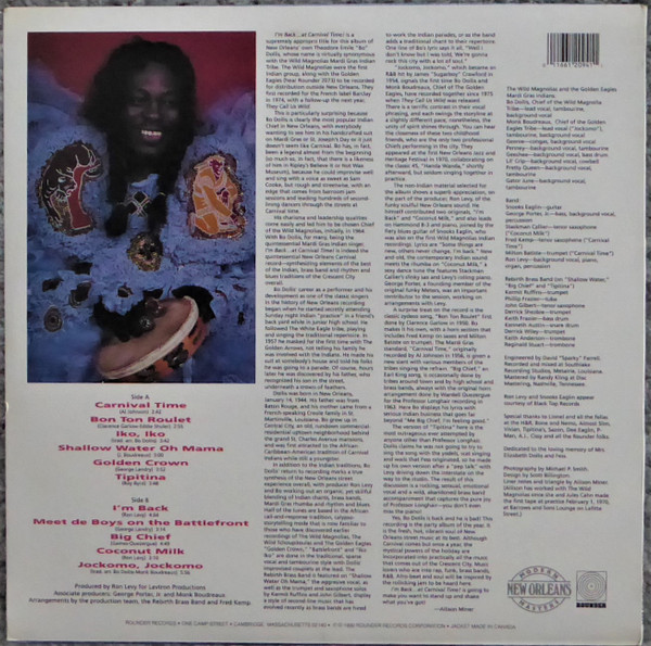 Bo Dollis & The Wild Magnolias - I'm Back … At Carnival Time! | Rounder Records (2094) - 2