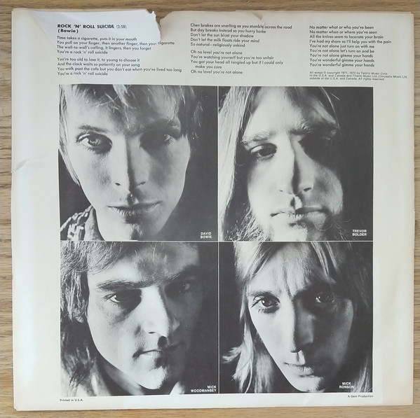 David Bowie - The Rise And Fall of Ziggy Stardust And The Spiders From Mars | RCA Victor (LSP-4702) - 4 David Bowie - The Rise And Fall of Ziggy Stardust And The Spiders From Mars | RCA Victor (LSP-4702) - 4