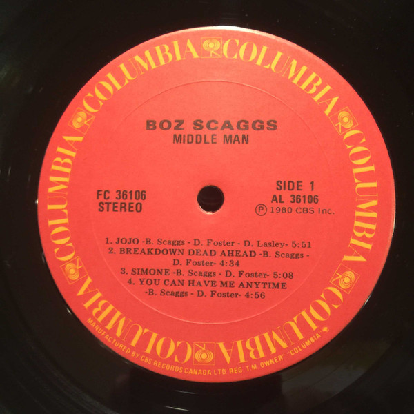 Boz Scaggs - Middle Man | Columbia (FC 36106) - 3 Boz Scaggs - Middle Man | Columbia (FC 36106) - 3