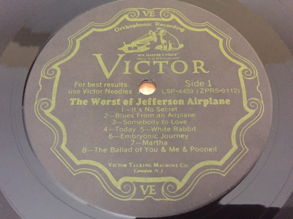Jefferson Airplane - The Worst Of Jefferson Airplane [Vinyl] | RCA (LSP-4459) - 3