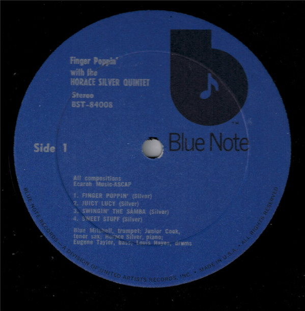 The Horace Silver Quintet - Finger Poppin' With The Horace Silver Quintet | Blue Note (BST 84008) - 3