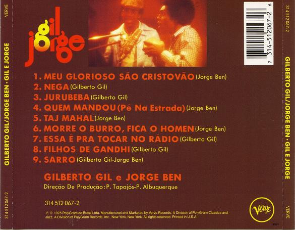Gilberto Gil , Jorge Ben - Gil E Jorge | Verve Records (314 512 067-2) - 2 Gilberto Gil , Jorge Ben - Gil E Jorge | Verve Records (314 512 067-2) - 2