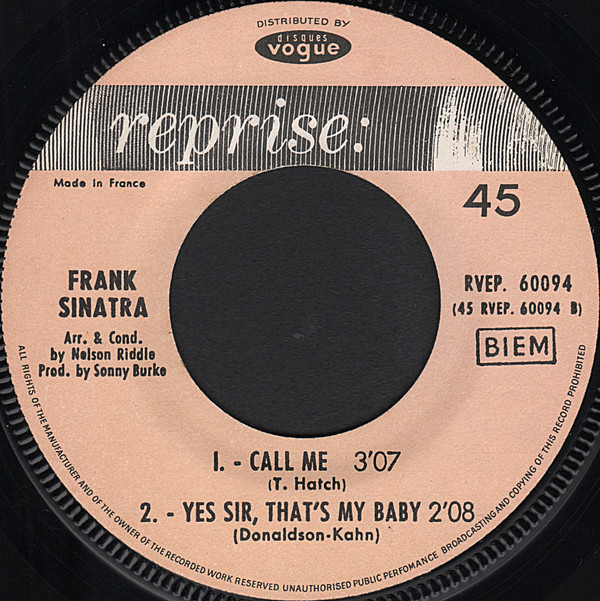 Frank Sinatra - Summer Wind | Reprise Records (RVEP 60 094) - 3 Frank Sinatra - Summer Wind | Reprise Records (RVEP 60 094) - 3