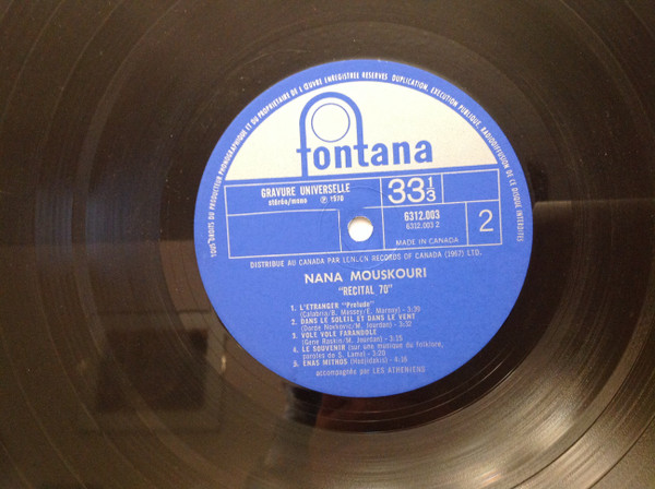 Nana Mouskouri - Récital 70 | Fontana (6312 003) - 4