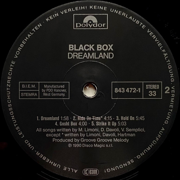 Black Box - Dreamland | Polydor (843 472-1) - 4 Black Box - Dreamland | Polydor (843 472-1) - 4