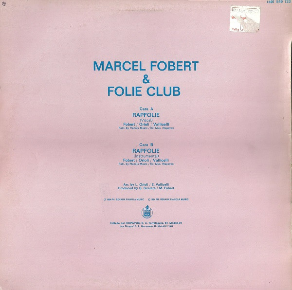 Marcel Fobert & Folie Club - Rapfolie | Hispavox ((49) 549 133) - 2