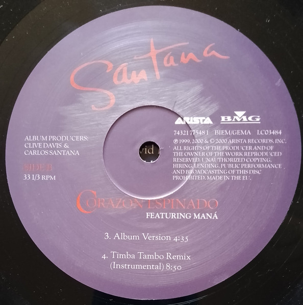 Santana Featuring Maná - Corazon Espinado | Arista (74321 77548 1) - 4