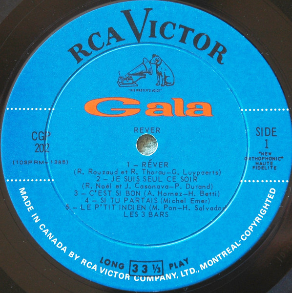 Les 3 Bars - Rêver | RCA Victor (CGP-202) - 3 Les 3 Bars - Rêver | RCA Victor (CGP-202) - 3