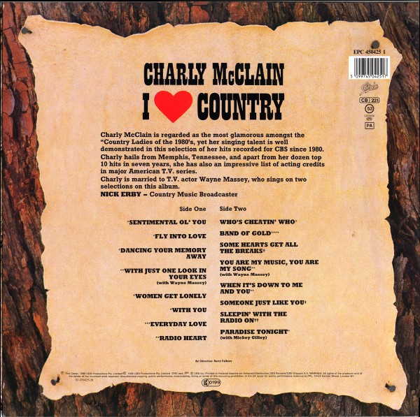 Charly McClain - I Love Country | Epic (EPC 450425 1) - 2 Charly McClain - I Love Country | Epic (EPC 450425 1) - 2