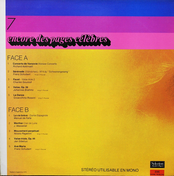 Franck Pourcel - Pleins Feux Sur Franck Pourcel 7 - Encore Des Pages Célèbres | Reader's Digest (40 SM 7) - 3