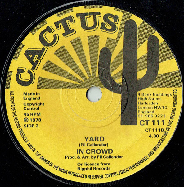 The In Crowd - Back A Yard | Cactus (CT 111) - 2