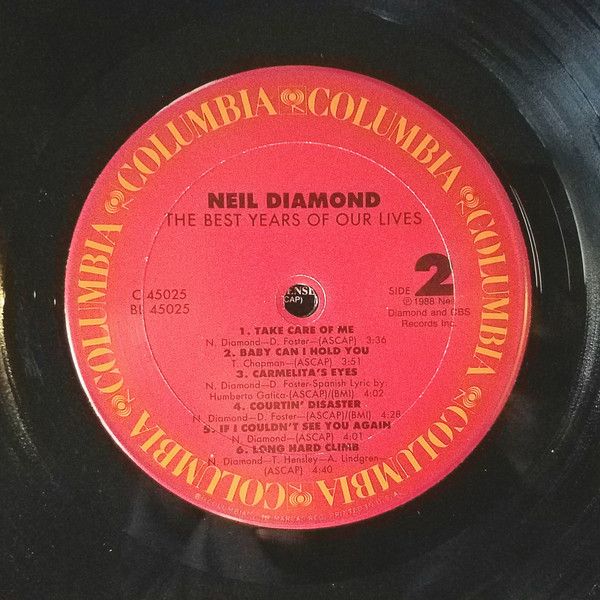 Neil Diamond - The Best Years Of Our Lives [Vinyl] | Columbia (OC 45025) - 3