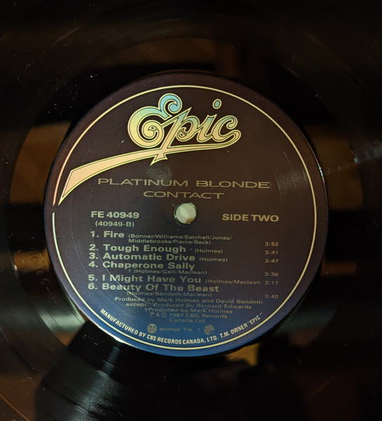 Platinum Blonde - Contact | Epic (FE 40949) - 4