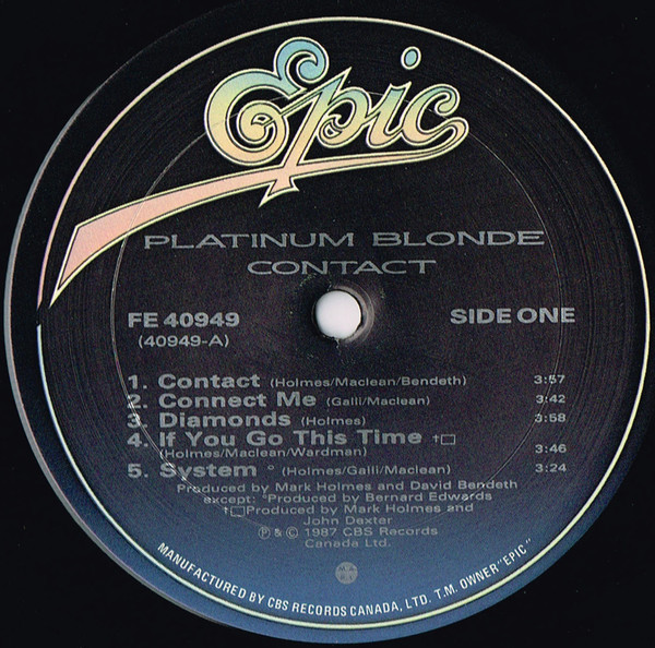 Platinum Blonde - Contact | Epic (FE 40949) - 3