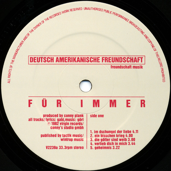 Deutsch Amerikanische Freundschaft - Für Immer | Virgin (V 2239) - 3 Deutsch Amerikanische Freundschaft - Für Immer | Virgin (V 2239) - 3
