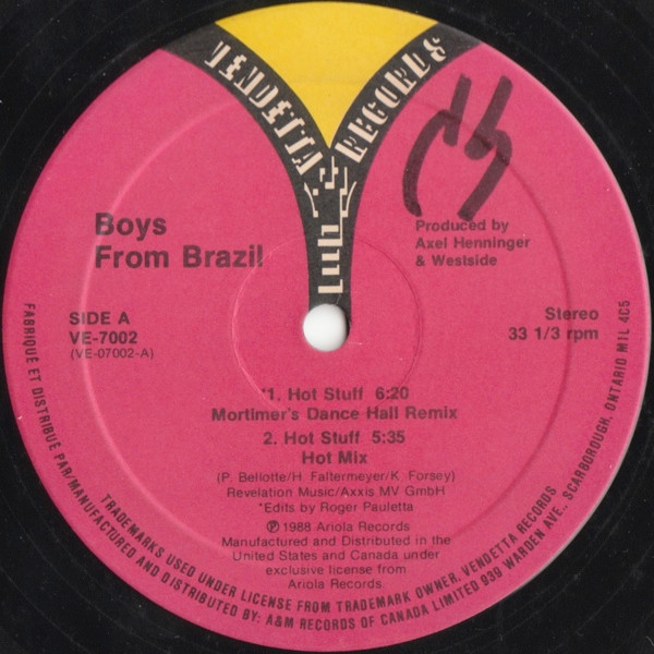 Boys From Brazil - Hot Stuff | Vendetta Records (VE-7002) - 3 Boys From Brazil - Hot Stuff | Vendetta Records (VE-7002) - 3