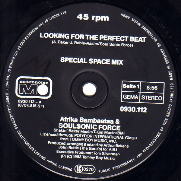 Afrika Bambaataa & Soulsonic Force - Looking For The Perfect Beat | Metronome (0930.112) - main