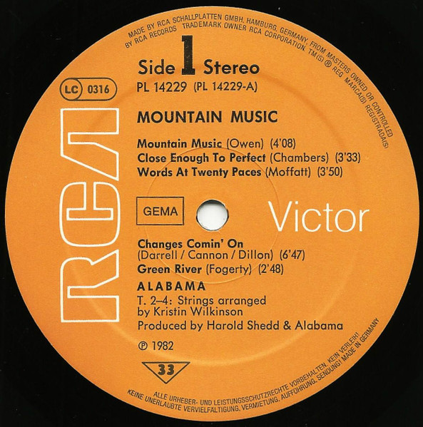 Alabama - Mountain Music | RCA (PL 14229) - 3
