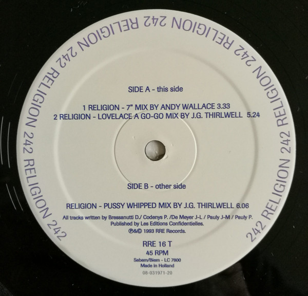 Front 242 - Religion | Red Rhino Europe (RRE 16 T) - 4