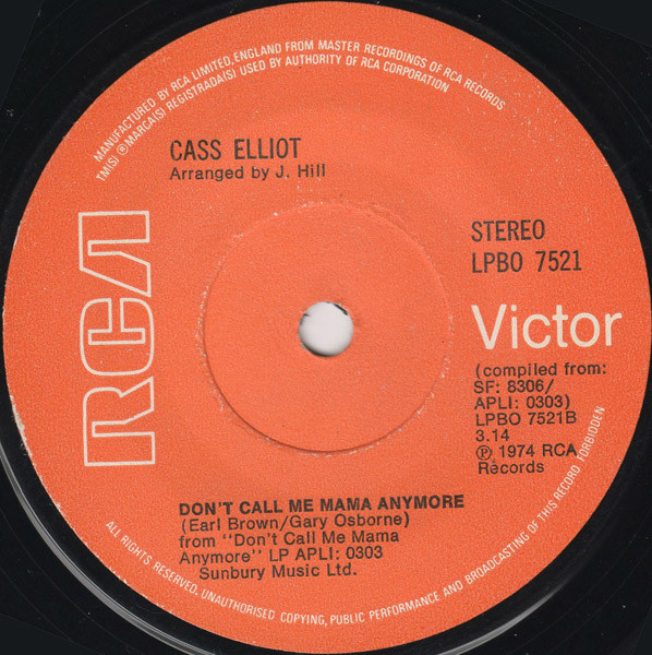 Cass Elliot - If You're Gonna Break Another Heart | RCA Victor (LPBO 7521) - 2