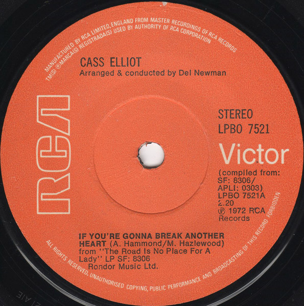 Cass Elliot - If You're Gonna Break Another Heart | RCA Victor (LPBO 7521) - main