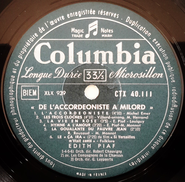 Edith Piaf - De L'Accordéoniste À Milord | Columbia (CTX 40111) - 3 Edith Piaf - De L'Accordéoniste À Milord | Columbia (CTX 40111) - 3