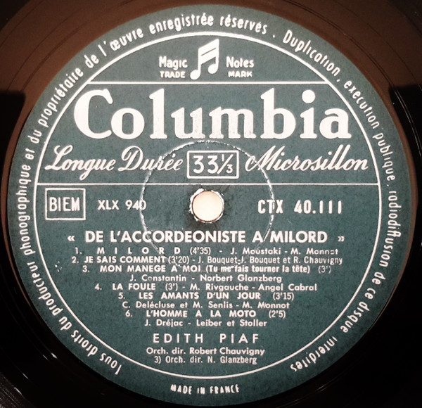 Edith Piaf - De L'Accordéoniste À Milord | Columbia (CTX 40111) - 4 Edith Piaf - De L'Accordéoniste À Milord | Columbia (CTX 40111) - 4