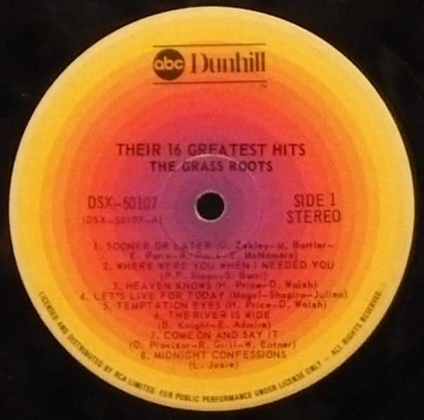 The Grass Roots - Their 16 Greatest Hits | ABC/Dunhill Records (DSX 50107) - 3 The Grass Roots - Their 16 Greatest Hits | ABC/Dunhill Records (DSX 50107) - 3