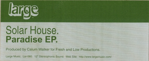 Solar House - Paradise EP | Large Records (LAR-060) - 3