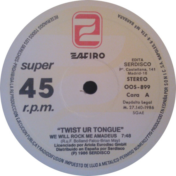 Twist Ur Tongue - We Will Rock Me Amadeus | Zafiro (OOS-899) - 2