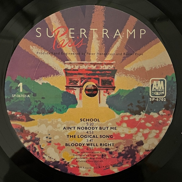 Supertramp - Paris | A&M Records (SP-6702) - 4