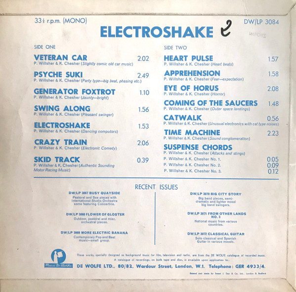 Pete Willsher & Keith Chesher - Electroshake | Music De Wolfe (DW/LP 3084) - 2