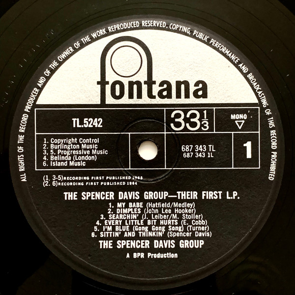 The Spencer Davis Group - Their First LP | Fontana (TL 5242) - 3 The Spencer Davis Group - Their First LP | Fontana (TL 5242) - 3