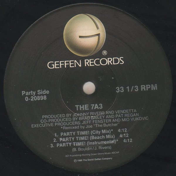 7A3 - Party Time! / Why? | Geffen Records (0-20898) - 3 7A3 - Party Time! / Why? | Geffen Records (0-20898) - 3